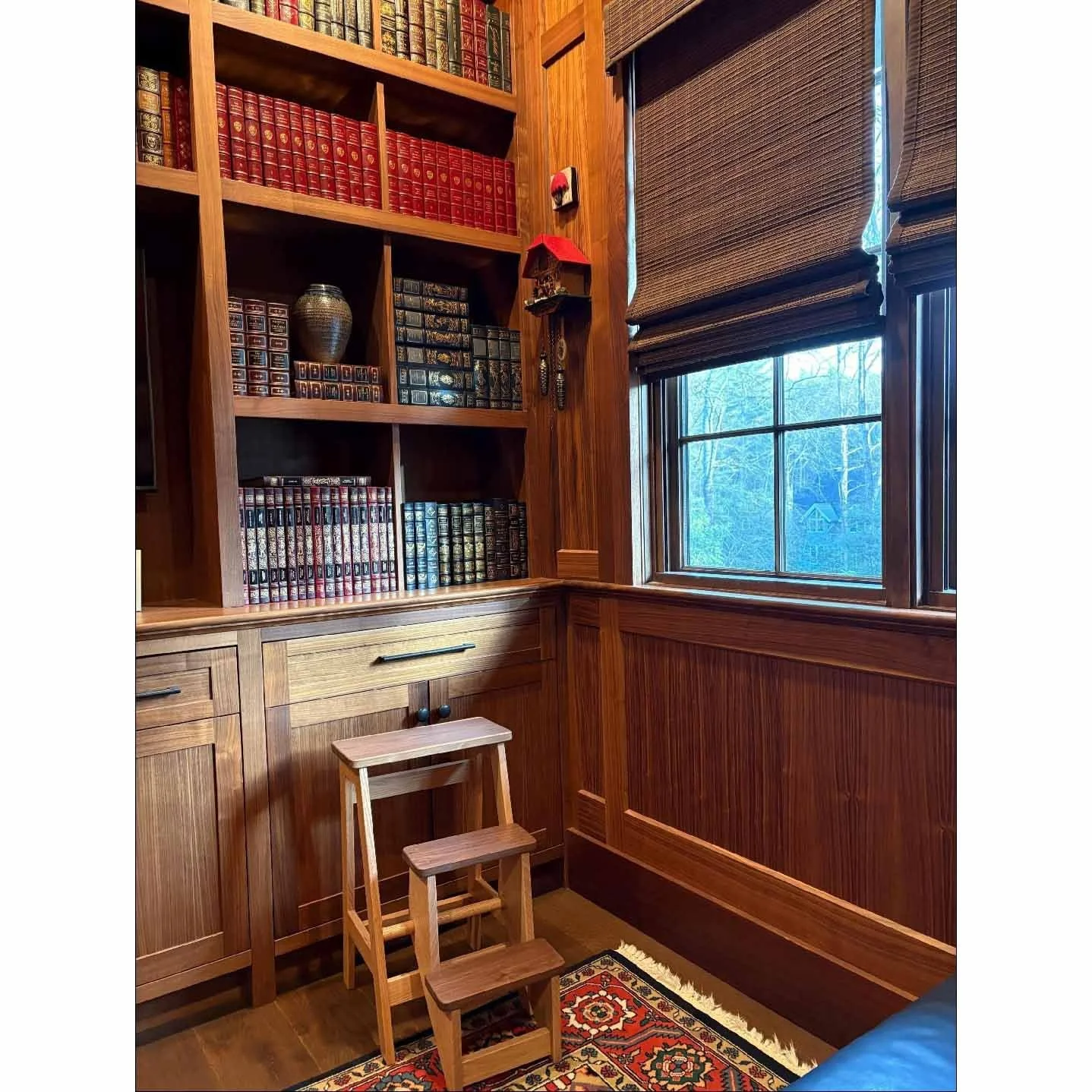 Solid Oak and Walnut Step Stool — T. Weatherhead & Co.
